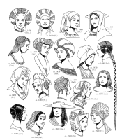 A coloring page of renaissance clothing
